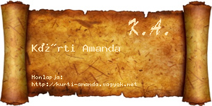 Kürti Amanda névjegykártya